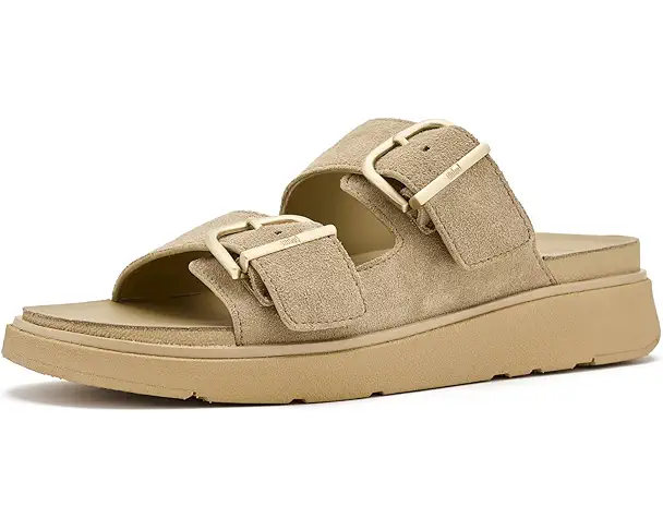 supply lab FitFlop Gen FF Buckle Two Bar Suede Slides Women's Cappuccino