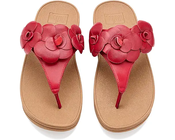 Supply Lab FitFlop Lulu Flower Toe-post Sandals Women's Burnt Berry