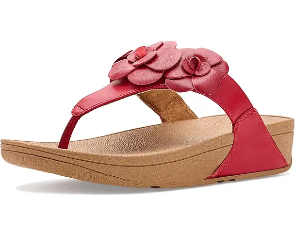 supply lab FitFlop Lulu Flower Toe-post Sandals Women's Burnt Berry