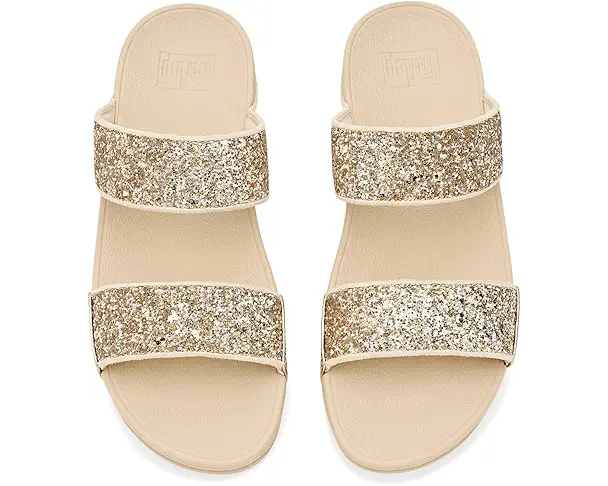 Supply Lab FitFlop Lulu Multi-Tonal Glitter Slides Women's Platino/Silver