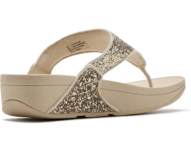 Supply Lab FitFlop Lulu Multi-Tonal Glitter Toe-Post Sandals Women's Platino/Silver