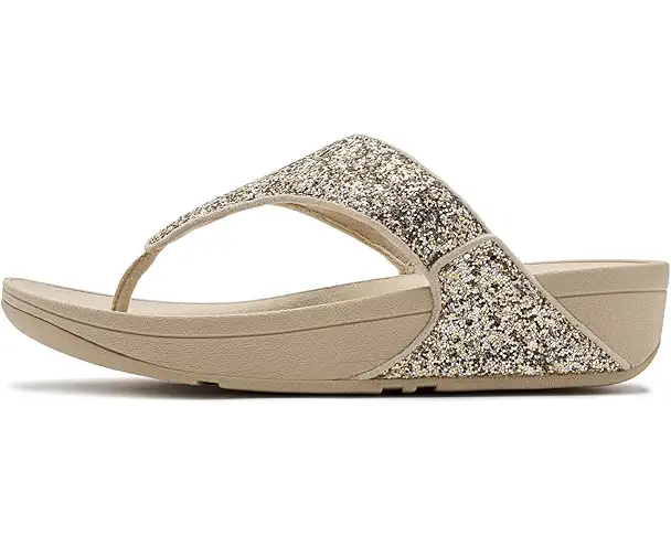 Supply Lab FitFlop Lulu Multi-Tonal Glitter Toe-Post Sandals Women's Platino/Silver