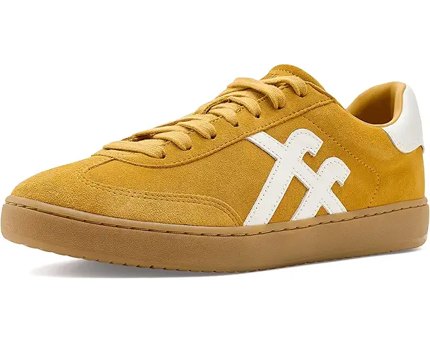 supply lab FitFlop The Dash T-Toe Leather/Suede Sneakers Women's Turmeric/Urban White