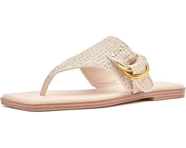 supply lab Franco Sarto L-Mavie2 Thong Sandals Women's Linen White Textured