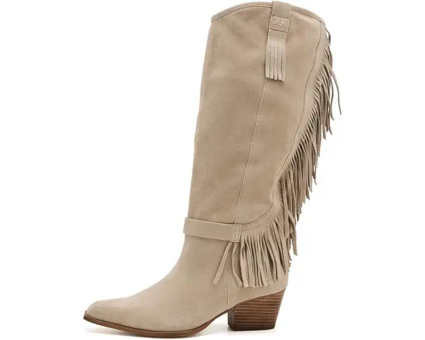 Supply Lab Free People Faith Fringe Western Boots Women's Sunstone Sand Suede