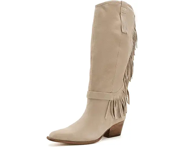 supply lab Free People Faith Fringe Western Boots Women's Sunstone Sand Suede