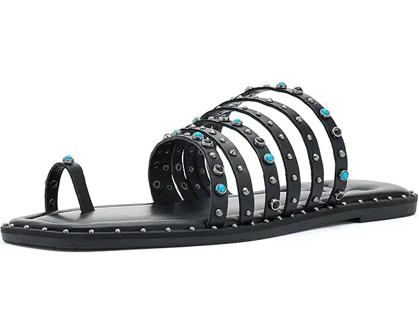 supply lab Free People Santa Fe Sandals Women's Black Tide Leather