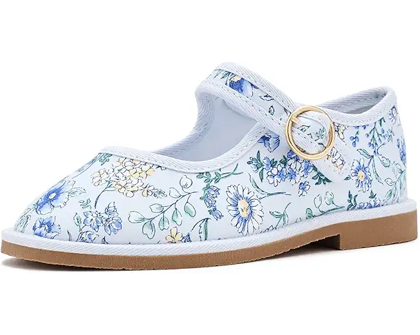 supply lab Janie and Jack Floral Flat (Toddler/Little Kid/Big Kid) Blue