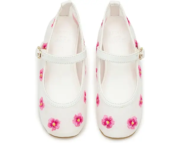 Supply Lab Janie And Jack Mesh Floral Flat (Toddler/Little Kid/Big Kid) White