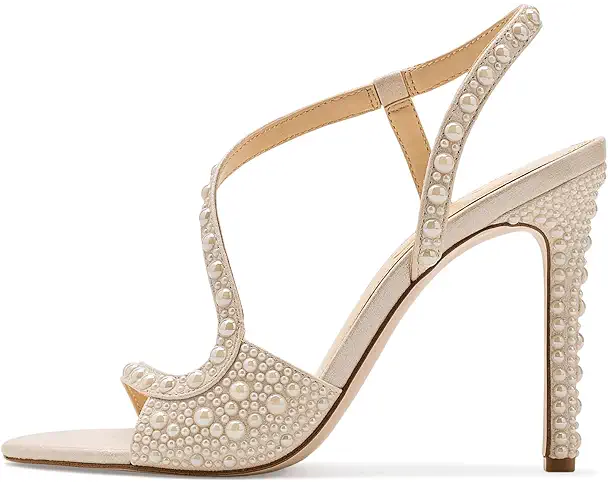 Supply Lab Jessica Simpson Jaycin Embellished Heeled Sandals Women's Soft Ivory