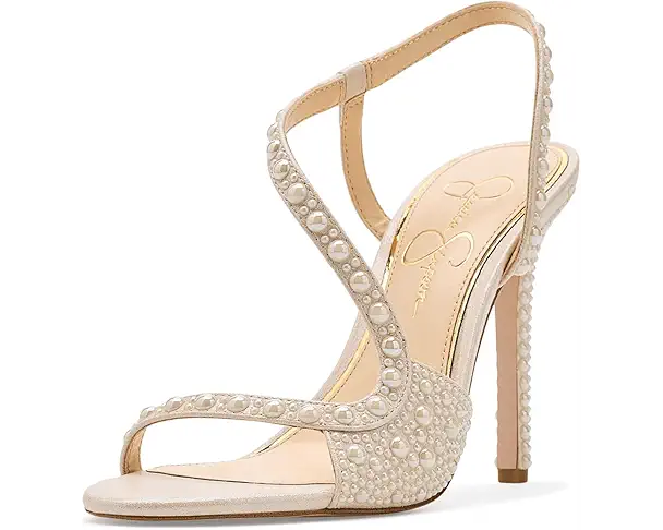 supply lab Jessica Simpson Jaycin Embellished Heeled Sandals Women's Soft Ivory