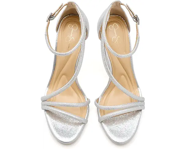 Supply Lab Jessica Simpson Noralina Ankle Strap Heeled Sandals Women's Silver