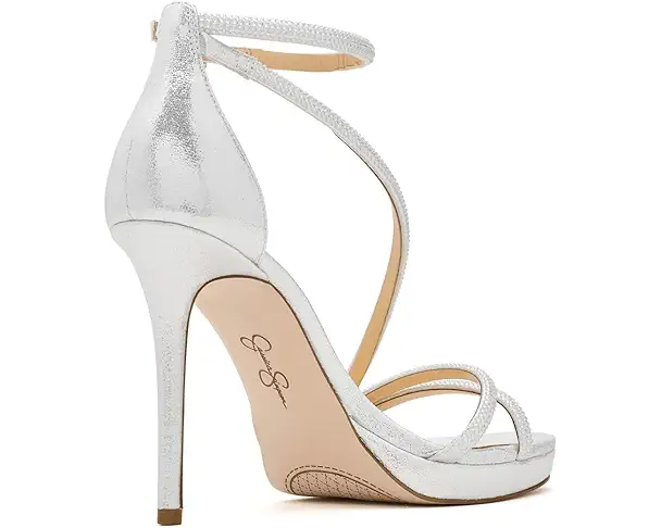 Supply Lab Jessica Simpson Noralina Ankle Strap Heeled Sandals Women's Silver