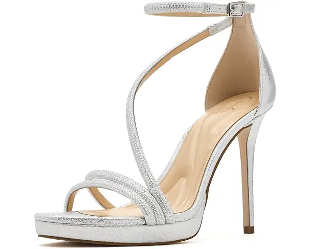 supply lab Jessica Simpson Noralina Ankle Strap Heeled Sandals Women's Silver