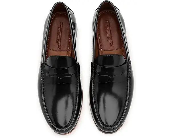 Supply Lab Johnston & Murphy Collection Baldwin Penny Loafers Men's Black Brush-Off Full Grain