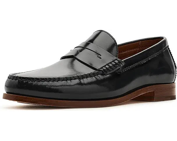 supply lab Johnston & Murphy Collection Baldwin Penny Loafers Men's Black Brush-Off Full Grain