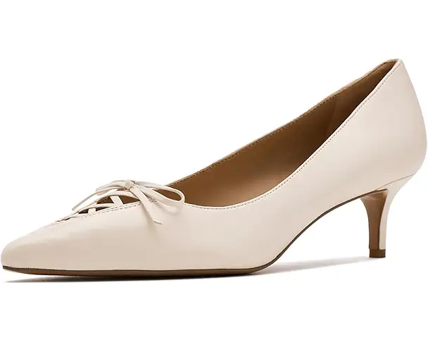 supply lab Lauren Ralph Lauren Adrienne Lace-Up Nappa Leather Pumps Women's Soft White