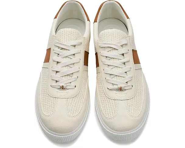 Supply Lab Lauren Ralph Lauren Braylee Mesh & Leather Sneakers Women's Classic Caramel/White