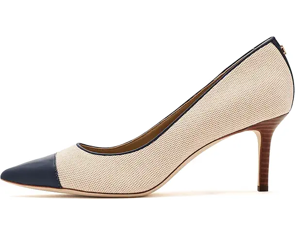Supply Lab Lauren Ralph Lauren Lanette III Canvas & Leather Pumps Women's Natural/Buff/Refined Navy