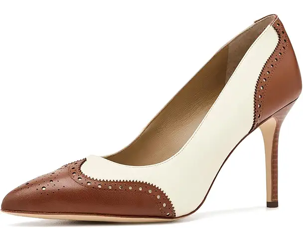 supply lab Lauren Ralph Lauren Lynden Perforated Leather Pumps Women's Vanilla/Lauren Tan
