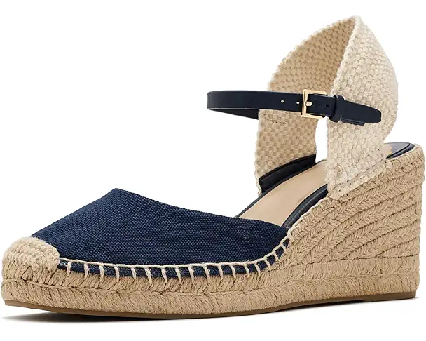 supply lab Lauren Ralph Lauren Robby Canvas & Jute Espadrille Women's Refined Navy/Refined Navy/Natural