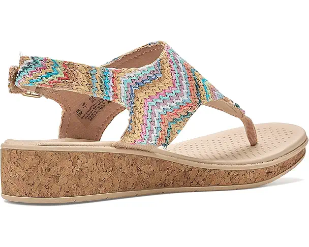 Supply Lab LifeStride Beachy Thong Sandals Women's Beige Multi Stripe