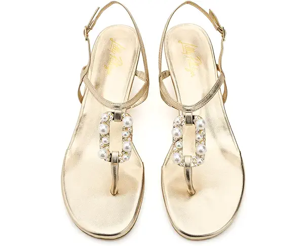 Supply Lab Lilly Pulitzer Good As God Embellished Wedge Women's Gold Metallic