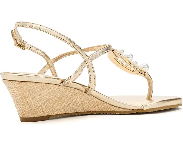 Supply Lab Lilly Pulitzer Good As God Embellished Wedge Women's Gold Metallic