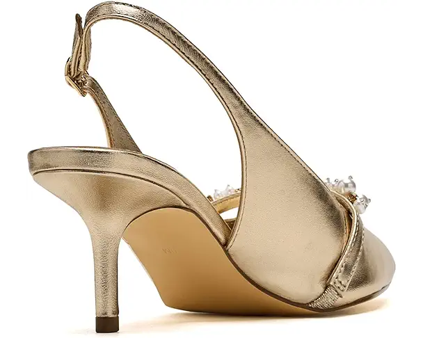 Supply Lab Lilly Pulitzer Tamara Pearl Kitten Heel Women's Gold Metallic