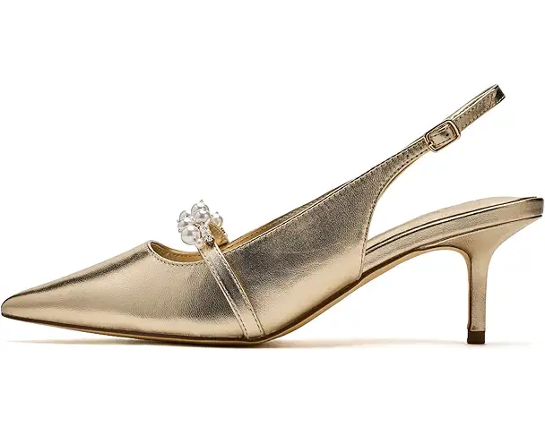 Supply Lab Lilly Pulitzer Tamara Pearl Kitten Heel Women's Gold Metallic