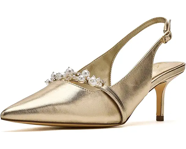 supply lab Lilly Pulitzer Tamara Pearl Kitten Heel Women's Gold Metallic