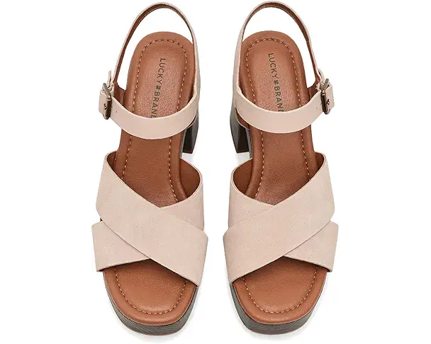 Supply Lab Lucky Brand Carsen Cross Strap Sandals Women's Cannellini/Cannellin