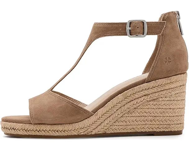 Supply Lab Lucky Brand Cyleste T-Strap Wedge Sandals Women's Porcini
