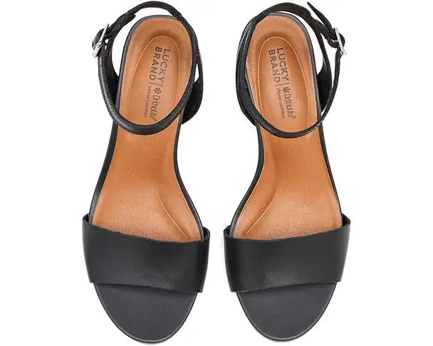 Supply Lab Lucky Brand Lynda Cork Wedge Sandals Women's Black