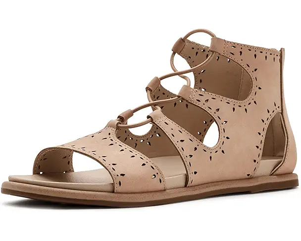 supply lab Lucky Brand Sartea Perforated Gladiator Sandals Women's Dusty Sand