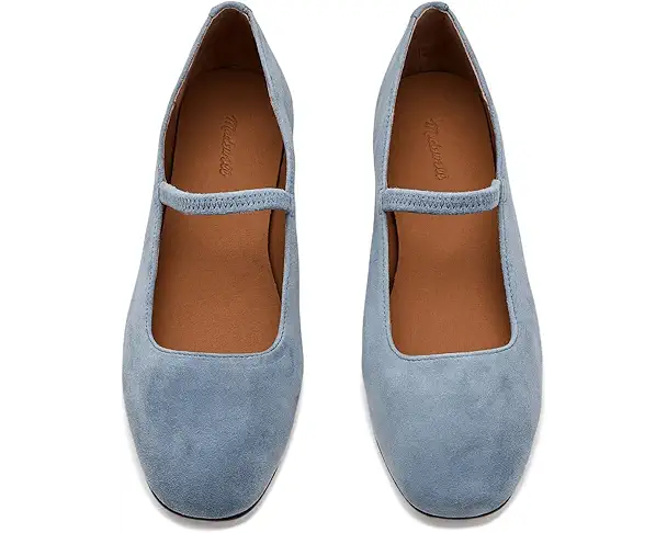 Supply Lab Madewell The Greta Ballet Flat In Suede Women's Serene Blue