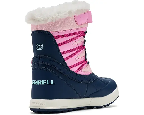 Supply Lab Merrell Kids Snow Bank 5.0 Waterproof (Little Kid/Big Kid) Navy/Pink