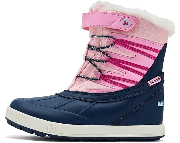 Supply Lab Merrell Kids Snow Bank 5.0 Waterproof (Little Kid/Big Kid) Navy/Pink
