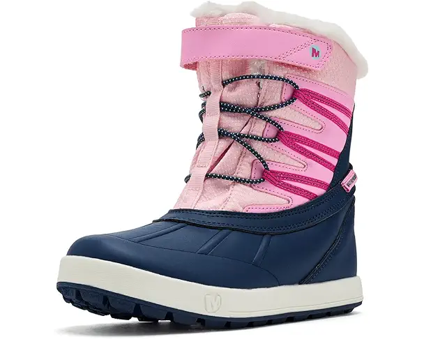 supply lab Merrell Kids Snow Bank 5.0 Waterproof (Little Kid/Big Kid) Navy/Pink