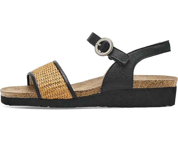 Supply Lab Naot Cecile Women's Soft Black Leather/Golden Brown Raffia