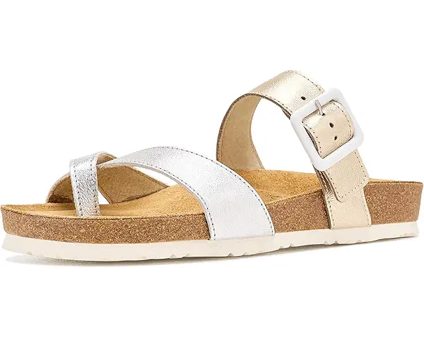 supply lab Naot Fresno Women's Silver Leather/Gold Leather