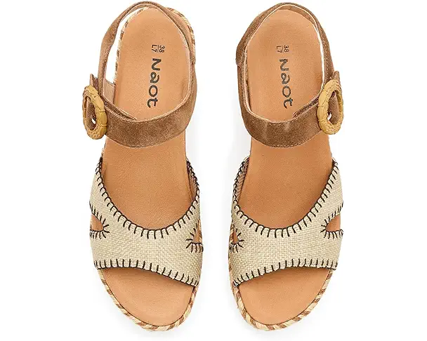 Supply Lab Naot Majorca Women's Brown Cedar Suede/Linen Raffia