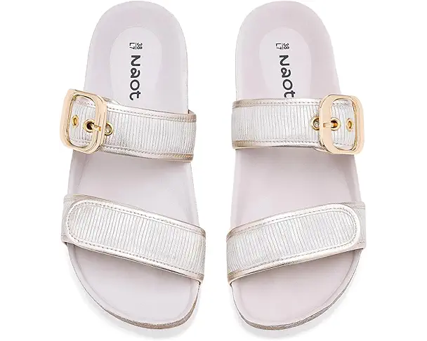 Supply Lab Naot Nashville Women's Platinum Striped Suede/Radiant Gold Leather