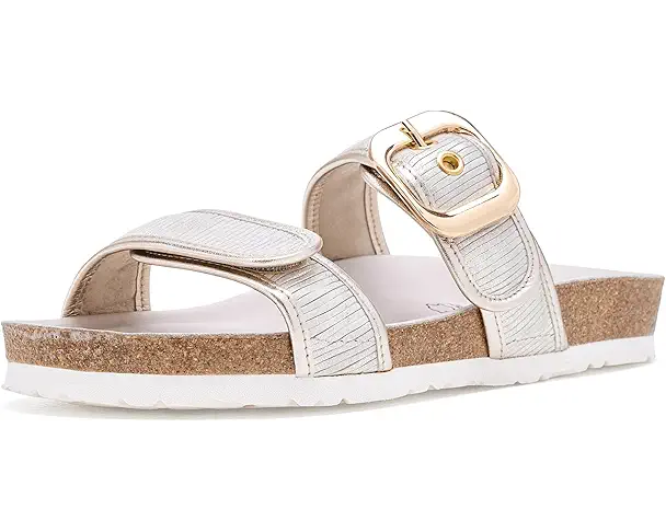 supply lab Naot Nashville Women's Platinum Striped Suede/Radiant Gold Leather