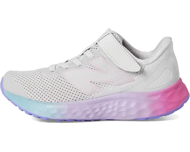 Supply Lab New Balance Kids Fresh Foam Arishi V4 Bungee Lace With Top Strap Grey Matter/Mid Century Pink/Lilac Glow