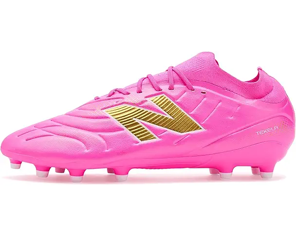Supply Lab New Balance Tekela Team Low Mg V5 Soccer Cleats Unisex Pink Heat/Metallic Gold