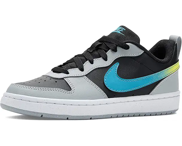 supply lab Nike Kids Court Borough Low FD (Big Kid) Black/Dutch Blue/Light Smoke Grey/White