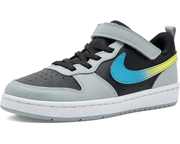 supply lab Nike Kids Court Borough Low FD (Little Kid) Black/Dutch Blue/Light Smoke Grey/White