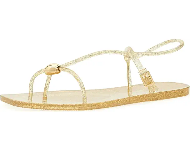 supply lab Nine West Shells Women's Clear/Gold Glitter