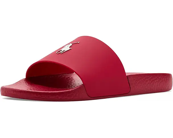 supply lab Polo Ralph Lauren Signature Pony Slides Men's Red/Deckwash White